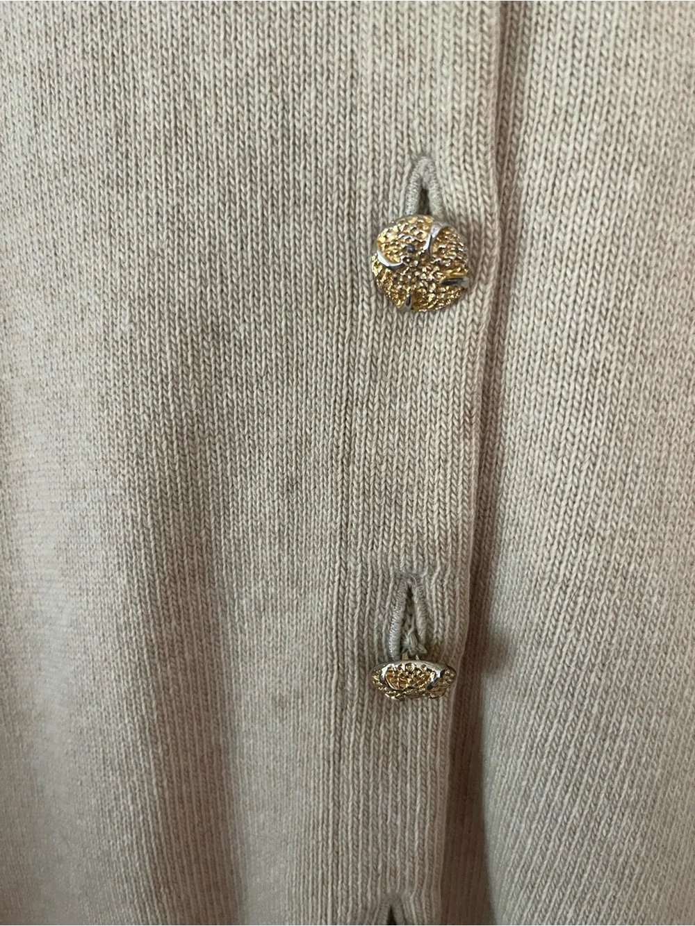 Scotch House SzM (see desc) Classic 100% Lambswool Tan Button-Up Cardigan